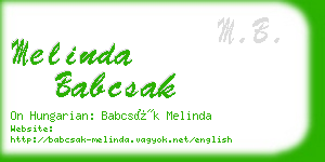 melinda babcsak business card